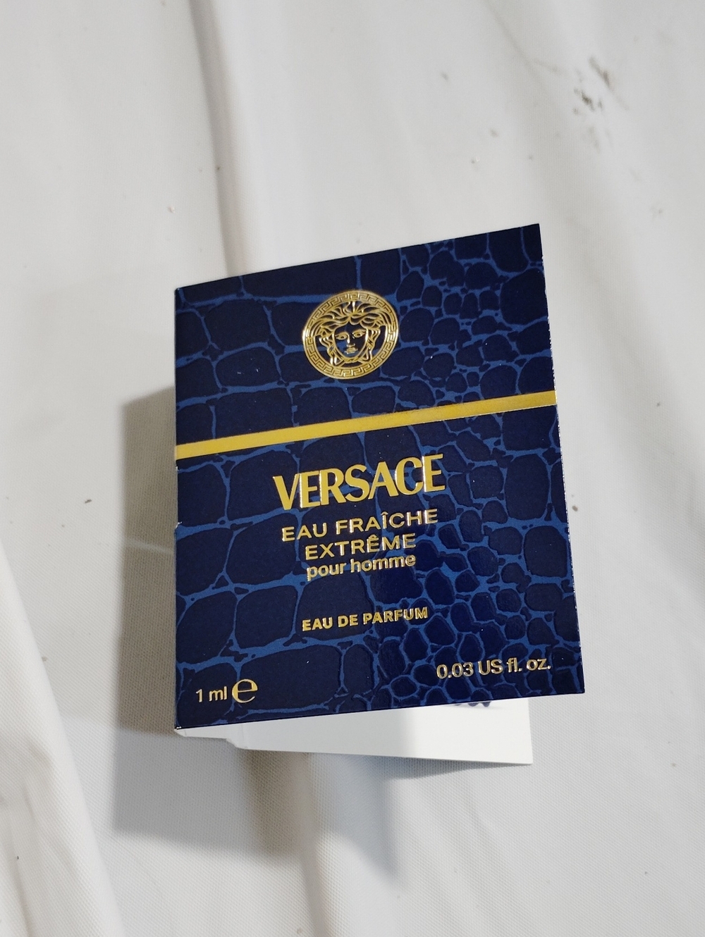 Versace Eau Fraîche Extrême Pour Homme Sample Card - Navy & Gold CARD ONLY